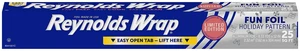 Reynolds Wrap Fun Foil, Embossed Aluminum Foil Roll, Features a Limited-Edition Holiday Pattern for Wrapping Food Gifts and Covering Holiday Dishes, 8.33 Yards X 12 Inches, 25 Sq. Ft. Reynolds Wrap Fun Foil, Embossed Aluminum Foil Roll, Features a Limited-Edition Holiday Pattern for Wrapping Food Gifts and Covering Holiday Dishes, 8.33 Yards X 12 Inches, 25 Sq. Ft.