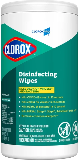 CloroxPro Clorox Disinfecting Wipes, Fresh Scent, 75 Count (Package May Vary) CloroxPro Clorox Disinfecting Wipes, Fresh Scent, 75 Count (Package May Vary)