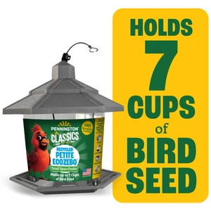 Pennington Earth Smart Hopper Wild Bird Feeder, Gray Plastic, 2.5lb Capacity Pennington Earth Smart Hopper Wild Bird Feeder, Gray Plastic, 2.5lb Capacity