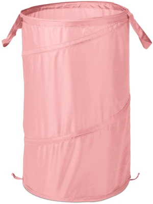 Mainstays Pop-Up Spiral Polyester Laundry Hamper, Pink Mainstays Pop-Up Spiral Polyester Laundry Hamper, Pink