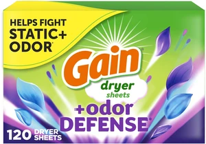 Gain Fabric Softener Dryer Sheets with Odor Defense, Super Fresh Blast Scent, 120 Count Gain Fabric Softener Dryer Sheets with Odor Defense, Super Fresh Blast Scent, 120 Count
