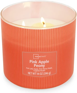 Mainstays 3-Wick Apple Peony Fragrance Textured Wrapped Jar Candle, 14 oz Mainstays 3-Wick Apple Peony Fragrance Textured Wrapped Jar Candle, 14 oz