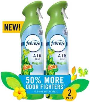 Febreze Air Mist Air Freshener Spray, Gain Original Scent, 8.1oz, 2 Count Febreze Air Mist Air Freshener Spray, Gain Original Scent, 8.1oz, 2 Count