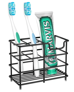 HBlife Toothbrush Holders for Bathroom, 5 Slots Black Stainless Steel Bathroom Accessories Organizer for Small Spaces HBlife Toothbrush Holders for Bathroom, 5 Slots Black Stainless Steel Bathroom Accessories Organizer for Small Spaces
