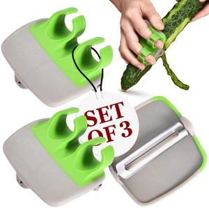 Kitchtic Fruit and Vegetable Peeler - Set of 3 Finger Palm Peelers for Kitchen - Silicone Veggie Peeler with Comfortable Rubber Finger Grip - Easy Peeling for Potatoes, Carrots, and More - Green Kitchtic Fruit and Vegetable Peeler - Set of 3 Finger Palm Peelers for Kitchen - Silicone Veggie Peeler with Comfortable Rubber Finger Grip - Easy Peeling for Potatoes, Carrots, and More - Green