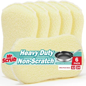 Mr. Scrub Sponges Kitchen Scrub Dish Sponge Scouring Pad, 6 Pack Cleaning Brush Scrubber Supplies for Soap, Dishwashing Dinnerware Sets Pan Pot Glass Dishwasher Sink Bathroom Towels Cloth Rags Holder Mr. Scrub Sponges Kitchen Scrub Dish Sponge Scouring Pad, 6 Pack Cleaning Brush Scrubber Supplies for Soap, Dishwashing Dinnerware Sets Pan Pot Glass Dishwasher Sink Bathroom Towels Cloth Rags Holder