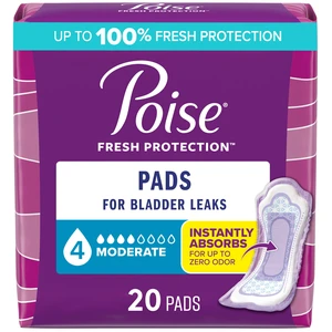 Poise Incontinence Pads for Women, 4 Drop, 20 ct Poise Incontinence Pads for Women, 4 Drop, 20 ct