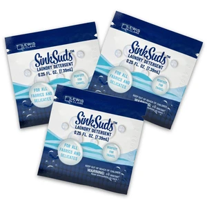 SinkSuds Laundry Detergent Travel Size Liquid Soap TSA Compliant Safe for All Fabrics, 3 Packets SinkSuds Laundry Detergent Travel Size Liquid Soap TSA Compliant Safe for All Fabrics, 3 Packets