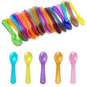 100 Pcs Mini Spoons, Multicolor Disposables Plastic Tasting Spoons for Ice Cream Cake Dessert Party Activity (Multicolor) 100 Pcs Mini Spoons, Multicolor Disposables Plastic Tasting Spoons for Ice Cream Cake Dessert Party Activity (Multicolor)