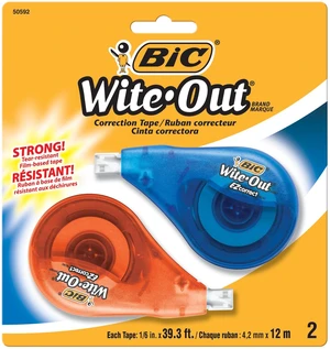 BIC Wite-Out EZ Correct Correction Tape, 2-Count BIC Wite-Out EZ Correct Correction Tape, 2-Count