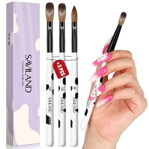 SAVILAND 3PCS Acrylic Nail Brush Set Size 8/10/14 Black & White SAVILAND 3PCS Acrylic Nail Brush Set Size 8/10/14 Black & White