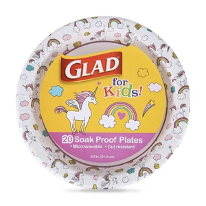 Glad for Kids Disposable Paper Plates, Unicorns, 8.5 Inch, 20 Count Glad for Kids Disposable Paper Plates, Unicorns, 8.5 Inch, 20 Count