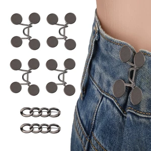 6 Set Pant Waist Tightener Buttons Pins for Loose Jeans, Reusable Waistband Cincher Adjuster Clip to Tighten Waist Metal Brooch No Sewing Decoration Accessories for Clothing Dresses Skirts(Black) 6 Set Pant Waist Tightener Buttons Pins for Loose Jeans, Reusable Waistband Cincher Adjuster Clip to Tighten Waist Metal Brooch No Sewing Decoration Accessories for Clothing Dresses Skirts(Black)