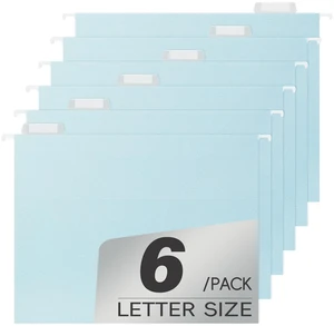 pmybupo High Capacity Blue Hanging File Folders,Pastel Colors,Heavy Duty for Filing Cabinet,Insertable Tabs,Letter Size-6 Pack pmybupo High Capacity Blue Hanging File Folders,Pastel Colors,Heavy Duty for Filing Cabinet,Insertable Tabs,Letter Size-6 Pack