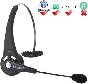 Over the Head Bluetooth Headphone for PS3 Cell Phone Headset Office Wireless Headset With Mic Handsfree Calling for PS3 Skype Truck Driver iPhone Android Smartphoens