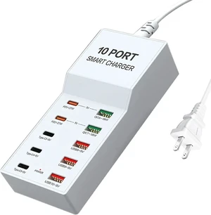 10 Port Multi USB Charging Station, Multiple USB Charger Station with PD QC 3.0 USB A USB C Charger Block Multiple Ports, USB Power Strip for Multiple Devices Phone Tablet Laptop Watch 10 Port Multi USB Charging Station, Multiple USB Charger Station with PD QC 3.0 USB A USB C Charger Block Multiple Ports, USB Power Strip for Multiple Devices Phone Tablet Laptop Watch