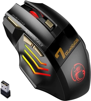 2.4G Wireless + Bluetooth Rechargeable Gaming Mouse, 4 DPI Adjustable, 6 Buttons, 7 Color RGB LED Breathing Light, 2.4G Low Noise Computer Optical Mouse (Wireless+Bluetooth) 2.4G Wireless + Bluetooth Rechargeable Gaming Mouse, 4 DPI Adjustable, 6 Buttons, 7 Color RGB LED Breathing Light, 2.4G Low Noise Computer Optical Mouse (Wireless+Bluetooth)