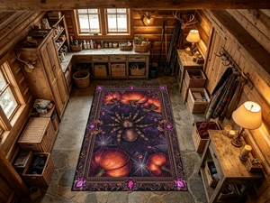 Halloween Spider Pumpkin Print Washable Rectangle Area Rug, Decorative Floor Carpet for Living Room Bedroom, Multiple Sizes 6x10,6x8,5x7,4x6,3x5 Halloween Spider Pumpkin Print Washable Rectangle Area Rug, Decorative Floor Carpet for Living Room Bedroom, Multiple Sizes 6x10,6x8,5x7,4x6,3x5