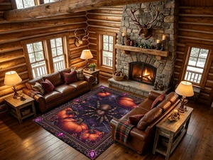 Halloween Spider Pumpkin Print Washable Rectangle Area Rug, Decorative Floor Carpet for Living Room Bedroom, Multiple Sizes 6x10,6x8,5x7,4x6,3x5 Halloween Spider Pumpkin Print Washable Rectangle Area Rug, Decorative Floor Carpet for Living Room Bedroom, Multiple Sizes 6x10,6x8,5x7,4x6,3x5