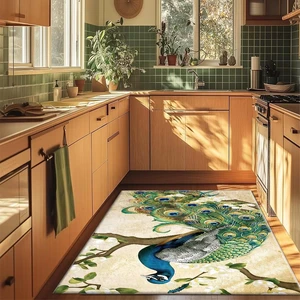 Peacock Art Print Washable Rectangle Area Rug, Decorative Indoor Floor Carpet for Living Room Bedroom Dining Room, Multiple Sizes 6x10,6x8,5x7,4x6,3x5 Peacock Art Print Washable Rectangle Area Rug, Decorative Indoor Floor Carpet for Living Room Bedroom Dining Room, Multiple Sizes 6x10,6x8,5x7,4x6,3x5