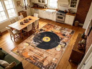 Vintage Vinyl Record Print Washable Rectangle Area Rug, Decorative Indoor Floor Carpet for Living Room Bedroom Dining Room, Multiple Sizes 6x10,6x8,5x7,4x6,3x5 Vintage Vinyl Record Print Washable Rectangle Area Rug, Decorative Indoor Floor Carpet for Living Room Bedroom Dining Room, Multiple Sizes 6x10,6x8,5x7,4x6,3x5