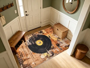 Vintage Vinyl Record Print Washable Rectangle Area Rug, Decorative Indoor Floor Carpet for Living Room Bedroom Dining Room, Multiple Sizes 6x10,6x8,5x7,4x6,3x5 Vintage Vinyl Record Print Washable Rectangle Area Rug, Decorative Indoor Floor Carpet for Living Room Bedroom Dining Room, Multiple Sizes 6x10,6x8,5x7,4x6,3x5