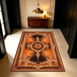 Vintage Ornate Medallion Border Print Washable Rectangle Area Rug, Decorative Indoor Floor Carpet for Living Room Bedroom Dining Room, Multiple Sizes 6x10,6x8,5x7,4x6,3x5 Vintage Ornate Medallion Border Print Washable Rectangle Area Rug, Decorative Indoor Floor Carpet for Living Room Bedroom Dining Room, Multiple Sizes 6x10,6x8,5x7,4x6,3x5