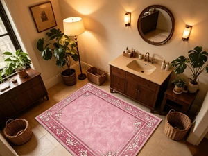 Pink Vintage Border Print Washable Rectangle Area Rug, Decorative Indoor Floor Carpet for Living Room Bedroom Dining Room, Multiple Sizes 6x10,6x8,5x7,4x6,3x5 Pink Vintage Border Print Washable Rectangle Area Rug, Decorative Indoor Floor Carpet for Living Room Bedroom Dining Room, Multiple Sizes 6x10,6x8,5x7,4x6,3x5