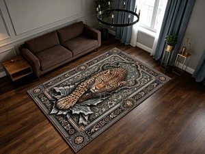 Vintage Leopard Portrait Print Washable Rectangle Area Rug, Decorative Indoor Floor Carpet for Living Room Bedroom Dining Room, Multiple Sizes 6x10,6x8,5x7,4x6,3x5 Vintage Leopard Portrait Print Washable Rectangle Area Rug, Decorative Indoor Floor Carpet for Living Room Bedroom Dining Room, Multiple Sizes 6x10,6x8,5x7,4x6,3x5