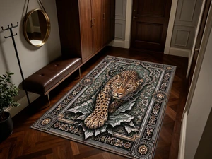 Vintage Leopard Portrait Print Washable Rectangle Area Rug, Decorative Indoor Floor Carpet for Living Room Bedroom Dining Room, Multiple Sizes 6x10,6x8,5x7,4x6,3x5 Vintage Leopard Portrait Print Washable Rectangle Area Rug, Decorative Indoor Floor Carpet for Living Room Bedroom Dining Room, Multiple Sizes 6x10,6x8,5x7,4x6,3x5