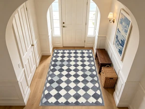 Geometric Diamond Checkered Printed Area Rug for Living Room Bedroom Decor, Washable,Multiple Sizes 6x10,6x8,5x7,4x6,3x5 Geometric Diamond Checkered Printed Area Rug for Living Room Bedroom Decor, Washable,Multiple Sizes 6x10,6x8,5x7,4x6,3x5
