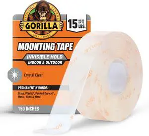 Tough & Clear Double Sided Mounting Tape, Clear Tape, 1" x 150" - Weatherproof for Indoor or Outdoor (Pack of 6) Tough & Clear Double Sided Mounting Tape, Clear Tape, 1" x 150" - Weatherproof for Indoor or Outdoor (Pack of 6)