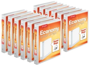 1 Inch 3 Ring Binders, White, 12 Pack, Round Ring Binder, Holds 225 Sheets, PVC Free, Customizable Covers, 2 Pocket View Binders for Office and School Organization 1 Inch 3 Ring Binders, White, 12 Pack, Round Ring Binder, Holds 225 Sheets, PVC Free, Customizable Covers, 2 Pocket View Binders for Office and School Organization