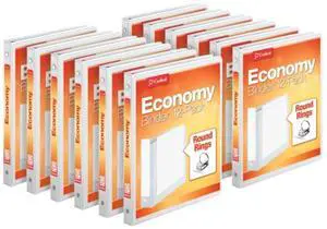 0.5 Inch 3 Ring Binders, White, 12 Pack, Round Ring Binder, Holds 125 Sheets, PVC Free, Customizable Covers, 2 Pocket View Binders for Office and School Organization 0.5 Inch 3 Ring Binders, White, 12 Pack, Round Ring Binder, Holds 125 Sheets, PVC Free, Customizable Covers, 2 Pocket View Binders for Office and School Organization