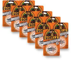 Tough & Clear; Double Sided Mounting Tape; Weatherproof; 1" x 60"; Clear; (Pack of 11) Tough & Clear; Double Sided Mounting Tape; Weatherproof; 1" x 60"; Clear; (Pack of 11)