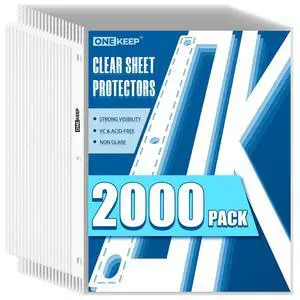 2000 Pack Sheet Protectors, Top Loading Reinforced 3-Hole Page Protectors for 3-Ring Binders, Fits Standard 8.5" x 11" Letter Size Paper, Perfect for Documents & Photos, Office Supplies 2000 Pack Sheet Protectors, Top Loading Reinforced 3-Hole Page Protectors for 3-Ring Binders, Fits Standard 8.5" x 11" Letter Size Paper, Perfect for Documents & Photos, Office Supplies