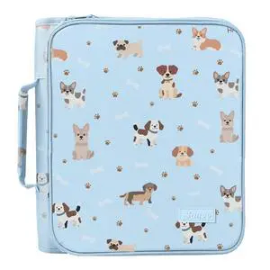 Zippered Binder Bag with Handle, 2-Inch 3-Ring O-Ring, 500-Sheet Capacity, Includes Zip Pocket, 5-Tab Expanding File Folder, Multi-Pocket Organizer Binder for Middle School, Blue Dog Zippered Binder Bag with Handle, 2-Inch 3-Ring O-Ring, 500-Sheet Capacity, Includes Zip Pocket, 5-Tab Expanding File Folder, Multi-Pocket Organizer Binder for Middle School, Blue Dog
