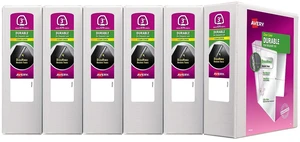 Durable View 3 Ring Binders, 3" EZD Rings, 6 White Binders (09701) For Daily School, Home and Office Use, DuraHinge Tear-Resistant Spine, DuraEdge Split-Resistant Sides, Interior Pockets Durable View 3 Ring Binders, 3" EZD Rings, 6 White Binders (09701) For Daily School, Home and Office Use, DuraHinge Tear-Resistant Spine, DuraEdge Split-Resistant Sides, Interior Pockets