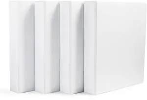 3 Ring Binders, 1.5 Inch D-Ring Organizer for School, Home Office, White, 4 Pack 3 Ring Binders, 1.5 Inch D-Ring Organizer for School, Home Office, White, 4 Pack