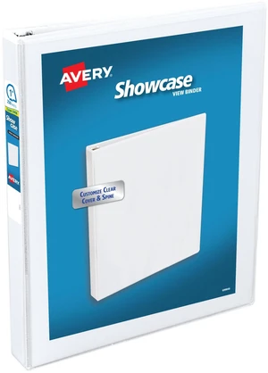 Showcase Standard View 3 Ring Binders, 1" Slant Rings, 250-Sheet Capacity, 1.4 Inch Wide Spine, White Binders, Ideal for Lightweight Organization and Occasional Referencing (12-Pack of 19601) Showcase Standard View 3 Ring Binders, 1" Slant Rings, 250-Sheet Capacity, 1.4 Inch Wide Spine, White Binders, Ideal for Lightweight Organization and Occasional Referencing (12-Pack of 19601)