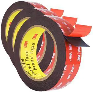 Double Sided Tape Heavy Duty, Adhesive Mounting Tape Waterproof, 16.4 FT x 0.94 in, Strong Foam Tape for Walls, Automotive, Home Office Decor, Made of 3M VHB Tape (Pack of 3) Double Sided Tape Heavy Duty, Adhesive Mounting Tape Waterproof, 16.4 FT x 0.94 in, Strong Foam Tape for Walls, Automotive, Home Office Decor, Made of 3M VHB Tape (Pack of 3)