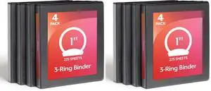Economy 3 Ring Binder, 1 Inch, Presentation View, Black, Holds 225 Sheets, Nonstick, PVC Free, Binders (79512), 4 Count(Pack of 2) Economy 3 Ring Binder, 1 Inch, Presentation View, Black, Holds 225 Sheets, Nonstick, PVC Free, Binders (79512), 4 Count(Pack of 2)