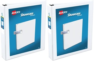 Showcase Standard View 3 Ring Binder, 1.5" Slant Rings, 375-Sheet Capacity, 2.1 Inch Wide Spine,1 White Binder, Ideal for Lightweight Organization and Occasional Referencing (19651) (Pack of 2) Showcase Standard View 3 Ring Binder, 1.5" Slant Rings, 375-Sheet Capacity, 2.1 Inch Wide Spine,1 White Binder, Ideal for Lightweight Organization and Occasional Referencing (19651) (Pack of 2)