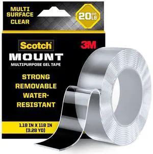 Multi-Purpose Gel Tape, Double-Sided Tape for Heavy Duty Applications, Removable Mounting Tape, Nano Tape, Water-Resistant Clear Mounting Tape, Holds up to 20 lbs, 6-Pack Multi-Purpose Gel Tape, Double-Sided Tape for Heavy Duty Applications, Removable Mounting Tape, Nano Tape, Water-Resistant Clear Mounting Tape, Holds up to 20 lbs, 6-Pack