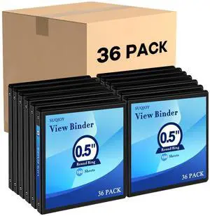 Durable 3 Ring Binders 0.5 Inch 36 Pack Bulk, Clear View Binders Bulk Three Ring Binders PVC Free, Fit for 8.5x11 inches for School or Office Supplie(Black Durable 3 Ring Binders 0.5 Inch 36 Pack Bulk, Clear View Binders Bulk Three Ring Binders PVC Free, Fit for 8.5x11 inches for School or Office Supplie(Black