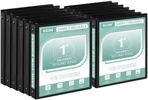 1-Inch 3-Ring-Binder, Customizable Clear View Cover, for US Letter Size 8-1/2 x 11'', Perfect for Office/School (Black - 12 Packs) 1-Inch 3-Ring-Binder, Customizable Clear View Cover, for US Letter Size 8-1/2 x 11'', Perfect for Office/School (Black - 12 Packs)