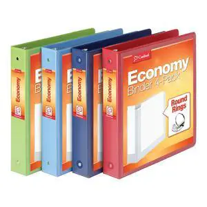 3 Ring Binders, Round Rings, Holds 350 Sheets, ClearVue Presentation View, Non-Stick, Assorted Colors (79550), 1.5 Inch (Pack of 4) 3 Ring Binders, Round Rings, Holds 350 Sheets, ClearVue Presentation View, Non-Stick, Assorted Colors (79550), 1.5 Inch (Pack of 4)