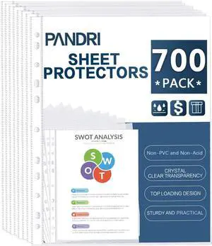 700 Pack Heavy Duty Sheet Protectors Fit 3 Ring Binder, Letter Size Clear Heavy Duty Plastic, 9.25 x 11.25 inch, Reinforced 11-Hole, Fit for 3 Ring Binder, Top Loaded, Excluding Acid 700 Pack Heavy Duty Sheet Protectors Fit 3 Ring Binder, Letter Size Clear Heavy Duty Plastic, 9.25 x 11.25 inch, Reinforced 11-Hole, Fit for 3 Ring Binder, Top Loaded, Excluding Acid