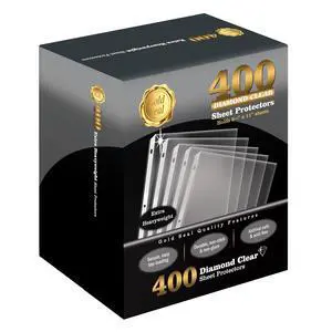 400 Count Diamond Clear Extra Heavyweight Sheet Protectors, 4 mils Strong, to fit 8.5 x 11, Top Load, 400 Pack 400 Count Diamond Clear Extra Heavyweight Sheet Protectors, 4 mils Strong, to fit 8.5 x 11, Top Load, 400 Pack