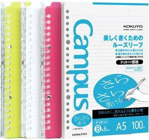 Campus 3 Pack Spiral Binder Notebooks, A5 Refillable Notebooks Smart Ring Binder 25 Sheets Capacity Each, with 100 Sheets 6mm Dot Ruled Filler Paper, Ideal for Work, Study & Journal,Vivid Color Campus 3 Pack Spiral Binder Notebooks, A5 Refillable Notebooks Smart Ring Binder 25 Sheets Capacity Each, with 100 Sheets 6mm Dot Ruled Filler Paper, Ideal for Work, Study & Journal,Vivid Color